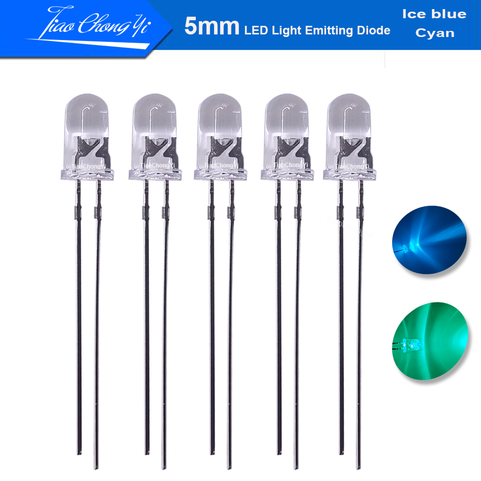 Actinic Blue Led - 5mm 2-pinowa cyjanowa dioda LED emitująca