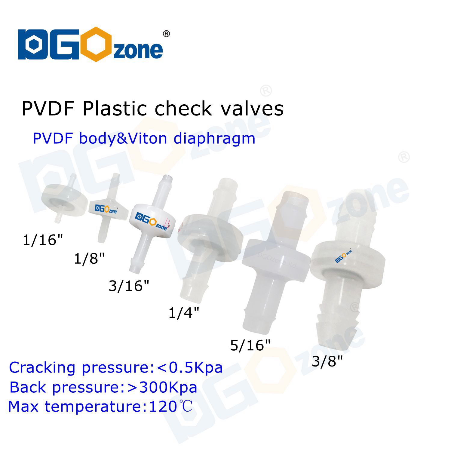 Marine Aquarium Ozone Generator - Membrana zaworu zwrotnego PVDF, plastikowy zawór