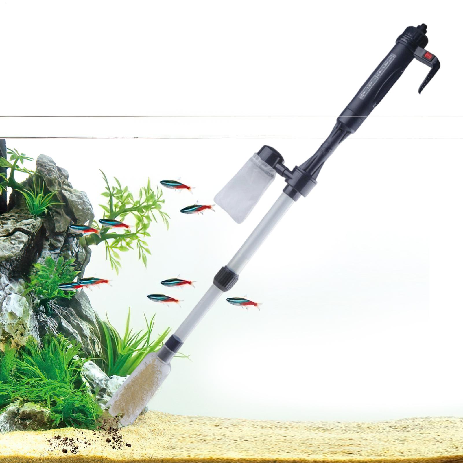 Marine Aquarium Water Change - Odkurzacz akwariowy z regulowanym teleskopowym uchwytem,
