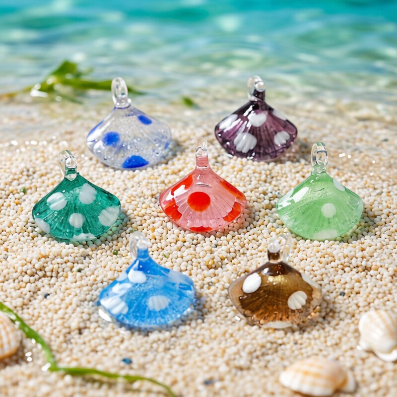 Aquarium Marine Color - Kolorowe Mini Muszelki Szklane Zawieszki Urocze
