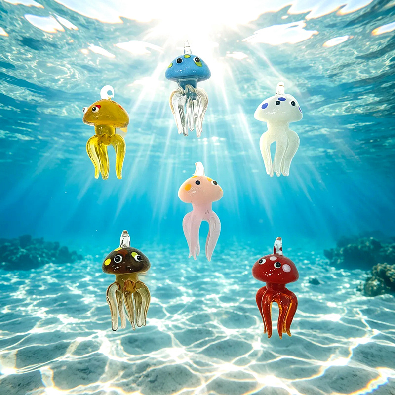 szklana kolorowa mini meduza w – Marine Aquarium Decorations recenzja i cena