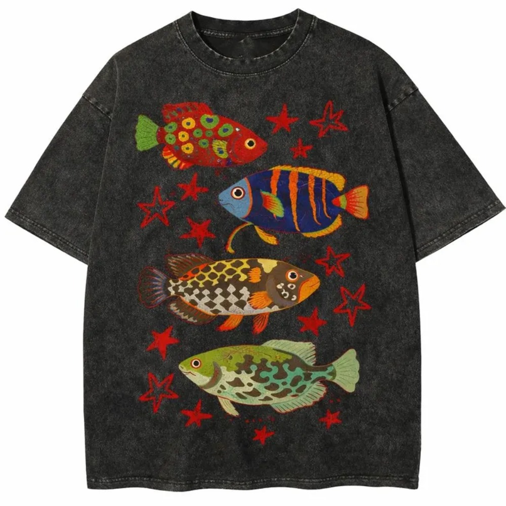 Klasyczna koszulka z nadrukiem – Aquarium Marine Color recenzja i cena