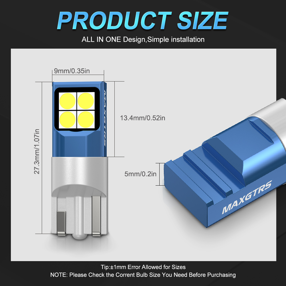 2x Żarówka LED T10 W5W 168 194 – Actinic Blue Led recenzja i cena
